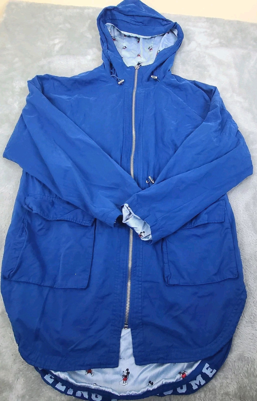 Disney Mickey Mouse Women's Royal‎ Blue Long Full Zip Jacket Size Large